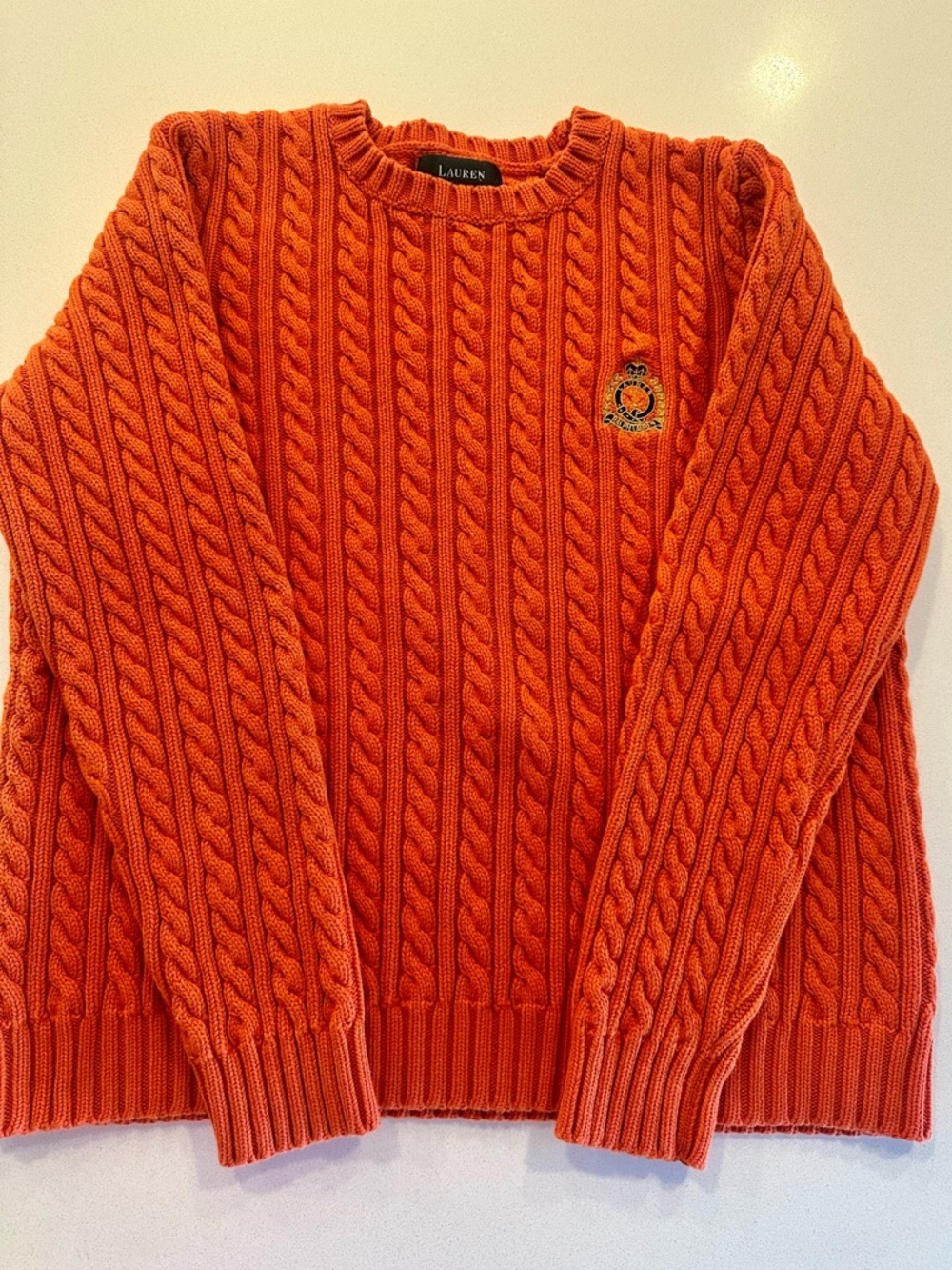 Ralph Lauren Orange Cable Knit Sweater